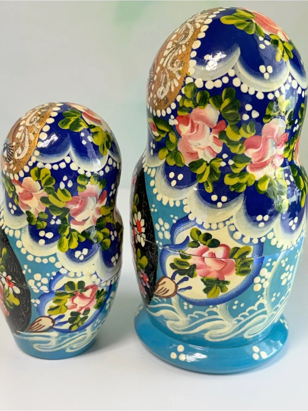 Signed Hand Painted Russian Matryoshka Nesting Dolls  Incomplete AS IS